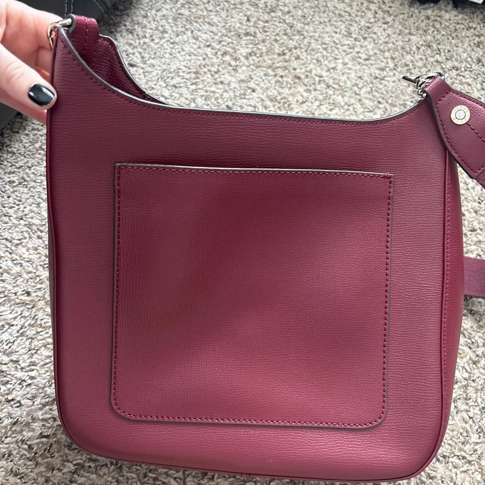 HENRI BENDEL Leather Shoulder Bag Crossbody Bordeaux